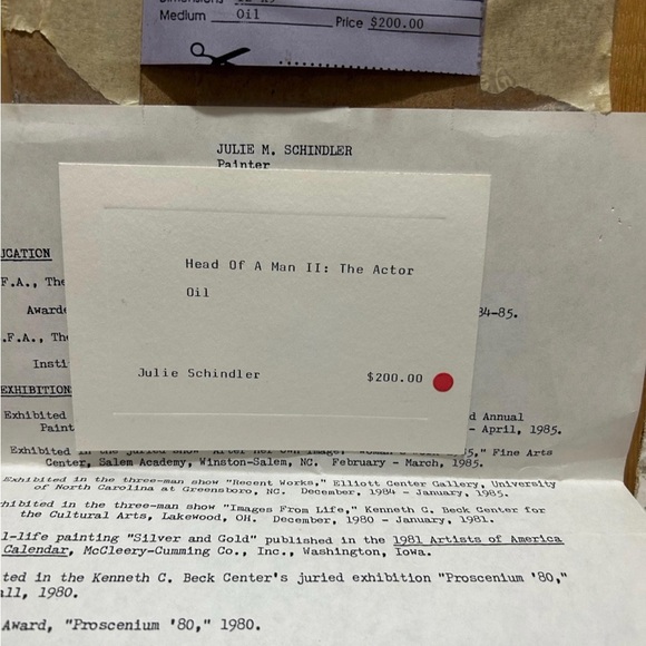 Vintage oil painting titled Head of a Man ll, Head of an Actor. - Picture 5 of 9